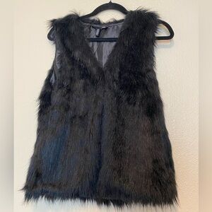 Divided H&M Black Faux Fur Vest